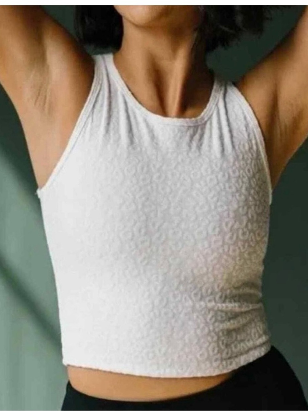 ZYIA White Leopard Crop Tank XL NWT